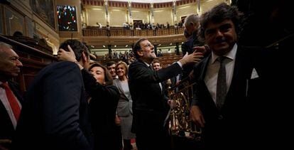 Mariano Rajoy, este s&aacute;bado, en el Congreso.