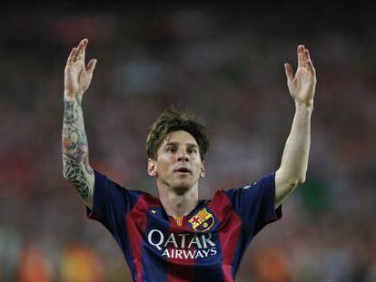 Messi, en el partido contra el Athletic.