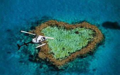 Heart Reef, el arrecife corazón, en la Gran Barrera de Coral de Australia.