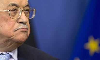 El presidente palestino, Mahmud Abbas, el pasado marzo en Bruselas.  