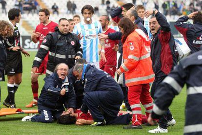 Morosini, tras el paro cardíaco.