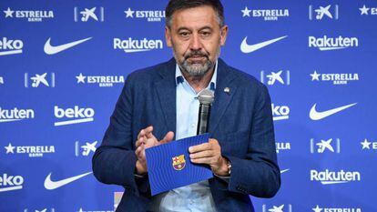 Bartomeu, fa dues setmanes durant la presentació de Pedri.