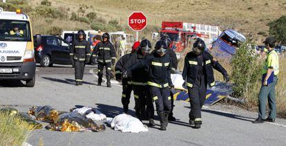 Accidente de autocar ocurrido en julio en Ávila.