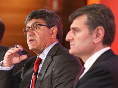 José Antonio Álvarez y José García Cantera hoy en la presentación de resultados