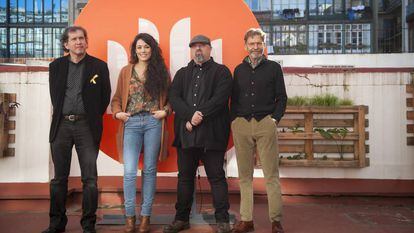 Joan-Lluís Lluís (izquierda), Clara Queraltó, Ivan ledesma y Josep Maria Fulquet