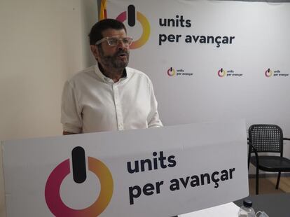 El dirigente de Units per Avançar y teniente de alcalde de Seguridad de Barcelona, Albert Batlle, durante el Consell Nacional del partido.
UNITS PER AVANÇAR
11/07/2020