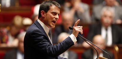 El primer ministro franc&eacute;s, Manuel Valls, este martes ante la Asamblea Nacional.