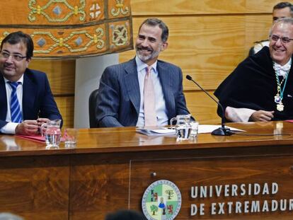 El rey Felipe durante la apertura del curso universitario.