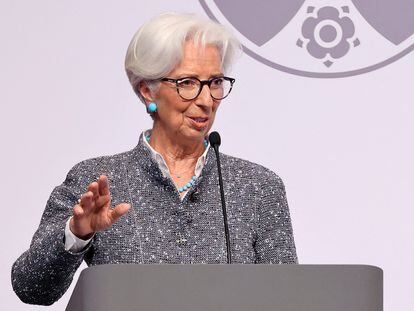 La presidenta del BCE, Christine Lagarde, durante un discurso en Colonia, el pasado 16 de mayo.
