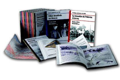 Algunos de los ejemplares de las monografías sobre la II Guerra Mundial.