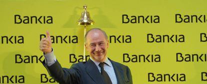 El presidente de Bankia, Rodrigo Rato, en la salida a Bolsa de la entidad.