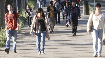Estudiantes en Ciudad Universitaria.