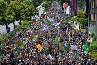 Marcha de Fridays for Future en Aquisgrán (Alemania) el 21 de junio, cuando se convocó una concentración global por el clima a la vez que la ONU se citaba en su conferencia por el clima.