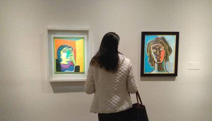 'Retrato de Dora Maar', de Picasso y 'Habia II', de Picabia (a la derecha), dos de las obras enfrentadas de la exposición de la Fundación Mapfre. 