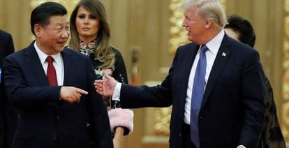Donald Trump y Melania en una cena con el presidente chino, Xi Jinping, en 2017.