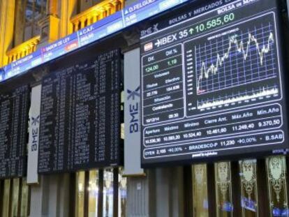 El principal indicador de la bolsa espa&ntilde;ola, el IBEX 35.