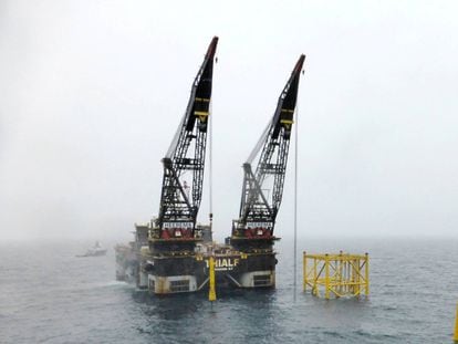 Plataforma de petróleo en el mar del Norte.