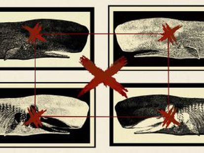 Ilustraci&oacute;n de Carlos Uriondo sobre Moby Dick. 