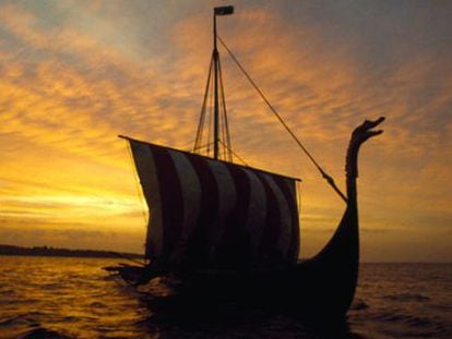 Un barco vikingo de la serie de History channel, 'Vikings'.