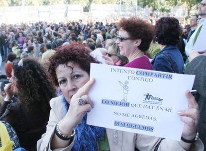 Protesta contra las agresiones a profesores, en Málaga en 2006.