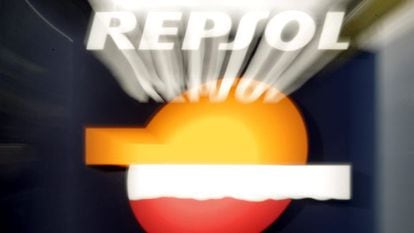 Logotipo de la petrolera espa&ntilde;ola Repsol.