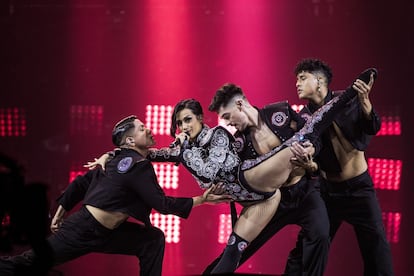 Un momento de la actuación de Chanel en uno de los ensayos de Eurovisión.