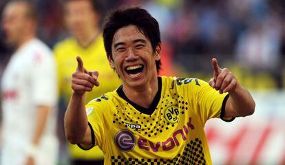 Kagawa celebra su gol al Colonia.