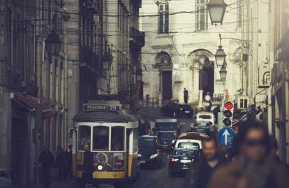 Vista de una calle del centro de Lisboa.