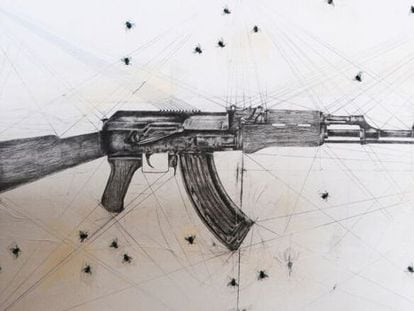 Dibujo del arma AK 47 – FEG 85.