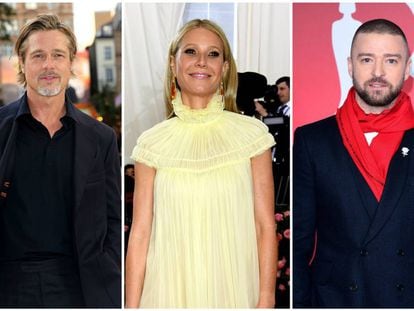 Brad Pitt, Gwyneth Paltrow y Justin Timberlake.