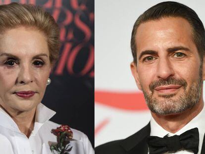 La diseñadora Carolina Herrera y el diseñador Marc Jacobs.