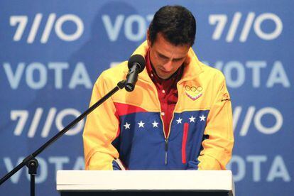 Henrique Capriles reconoce su derrota el domingo por la noche.
