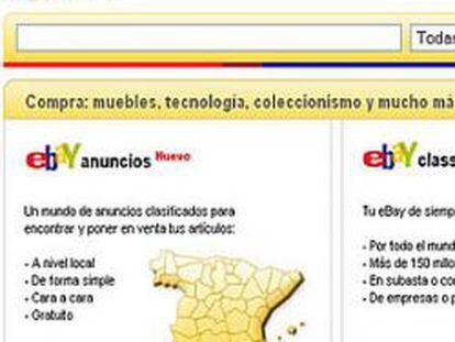 Imagen de la nueva página web de Ebay en España.