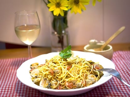 Pasta con berberechos de las Rías Gallegas de Mangiarte. Para Mangiarte unos cuántos.