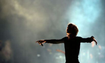 Jagger, durante el concierto de los Rolling Stones en el &uacute;ltimo festival de Glastonbury.