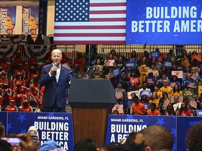 presidente de Estados Unidos, Joe Biden, en campaña en Florida