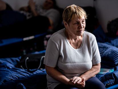 Valentina Tzvek, en un centro de refugiados del pueblo rumano de Mihaileni, el martes.