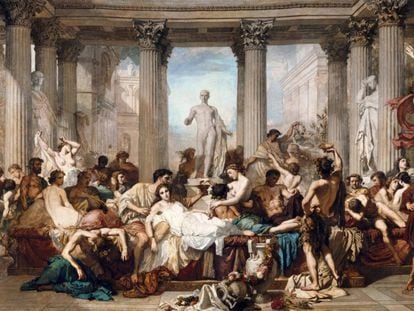 Romans en la decadència (1847), oli sobre llenç de Thomas Couture (1815-1879).