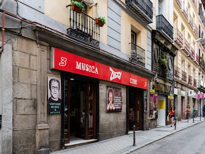 Una tienda de discos en La Latina (Madrid).