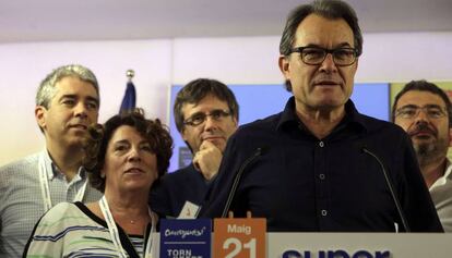 El president de CDC, Artur Mas, dissabte.