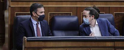 El presidente del Gobierno, Pedro Sánchez, junto al hasta ahora vicepresidente segundo, Pablo Iglesias.