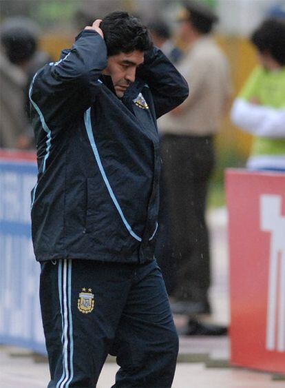 Maradona, en el partido.