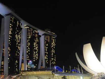 Una vista del hotel casino Marina Bay Sands, en Singapur.