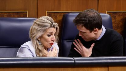 Yolanda Díaz e Íñigo Errejón, el pasado día 5 en el Congreso.