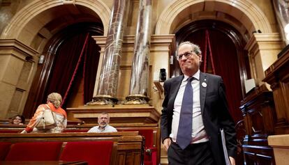 Quim Torra, en la sessió del Parlament de dimecres.