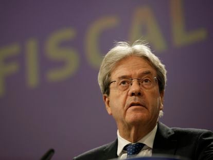 El comisario de Economía de la UE, Paolo Gentiloni, en una rueda de prensa sobre las reglas fiscales europeas, este miércoles.