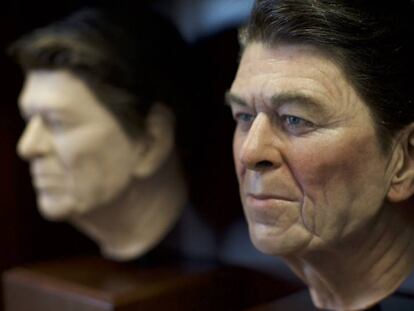 Busto de Ronald Reagan utilizado para crear un holograma sobre él en su Biblioteca Presidencial.