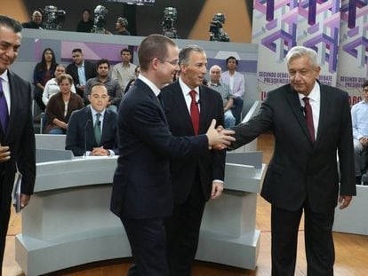 Los candidatos en el último debate electoral en México. 