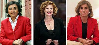 Carmen Alborch, ex ministra del PSOE; Ana Botella, concejal del PP; Rosa Aguilar, alcaldesa de IU;