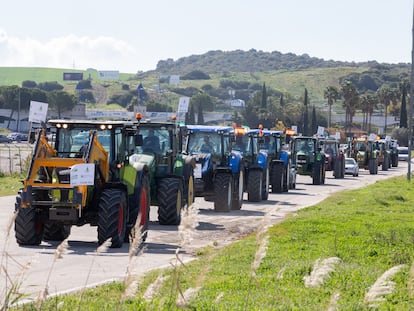 Tractorada en Jerez de la Frontera organizada el pasado marzo contra el decreto de convergencia de la PAC.